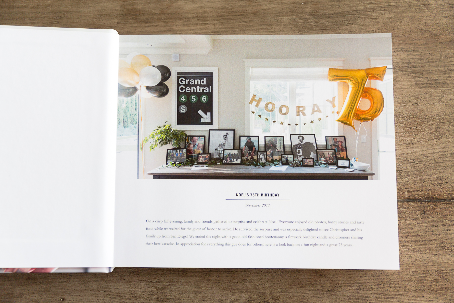 75th Surprise Birthday Photo Book | suzanneobrienstudio.com