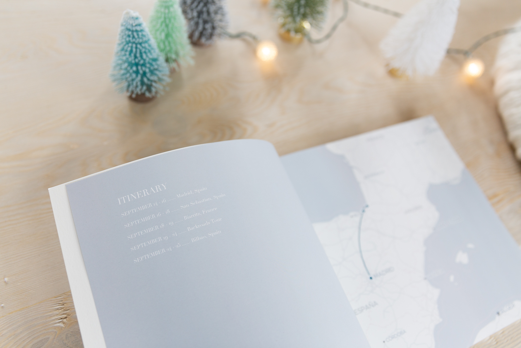 travel photo books make the perfect gift | include an itinerary and map of destinations| suzanneobrienstudio.com